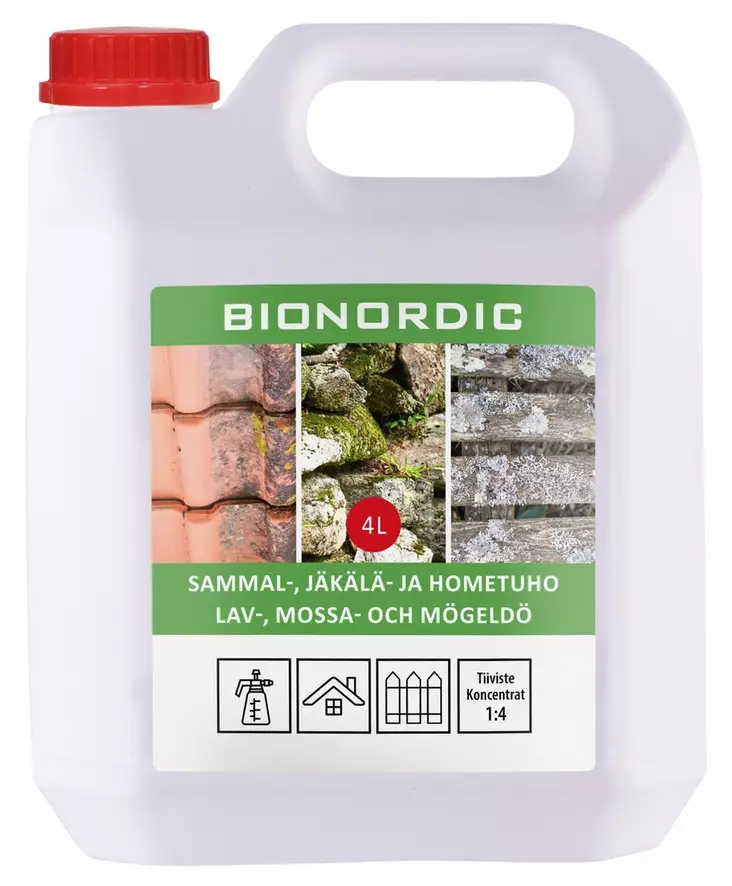 BIONORDIC sammal-,jäkälä-,hometuho 4L - Rakennuspuhdistusaineet - 4740020103805 - 1