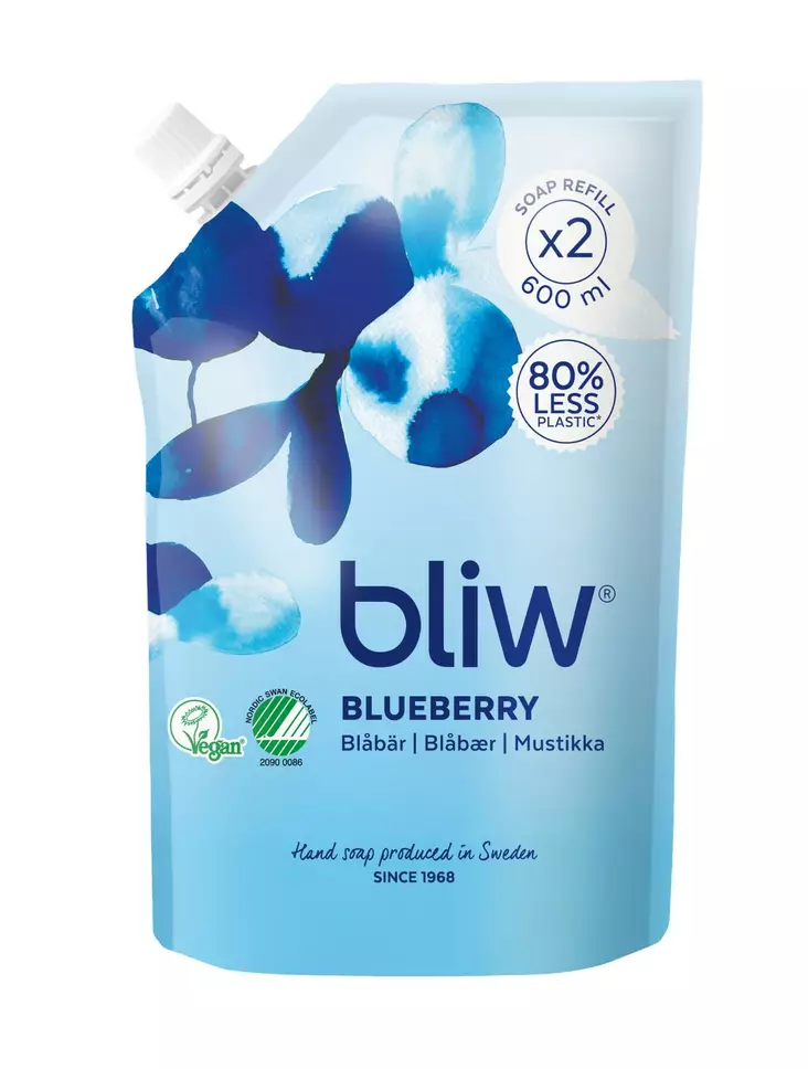 Bliw Mustikka täyttöpussi 600ml - Nestesaippuat - 7310618426455 - 1