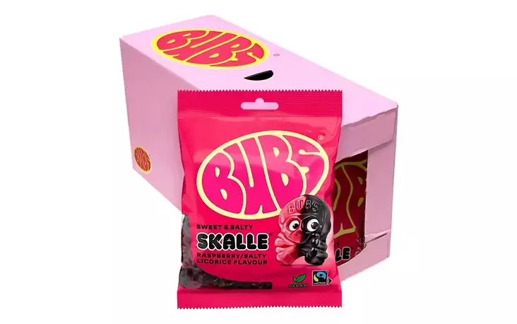 Bubs vadelma lakritsi pääkallot 90g 16kpl - Karkit - 5450208165 - 1