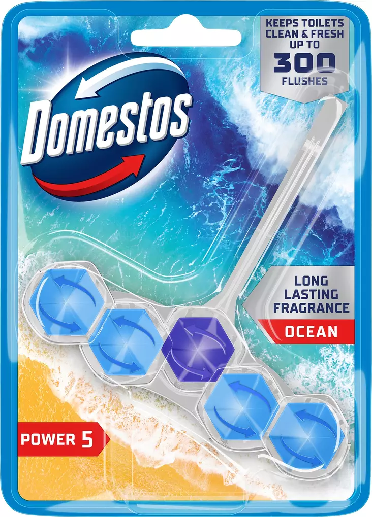 Domestos Power5 Ocean WC-raikastin 50g - Kodin pesuaineet - 8720182871145 - 1
