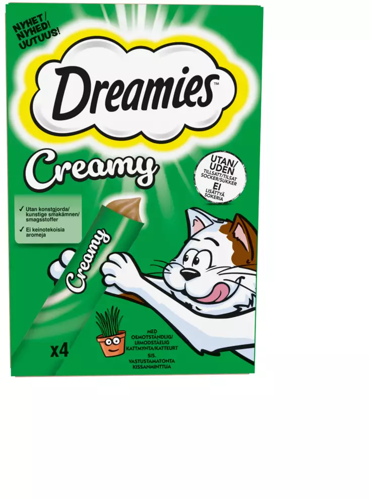 Dreamies Creamy Kissanminttu 4x10g - Kissan herkut - 4008429170645 - 1