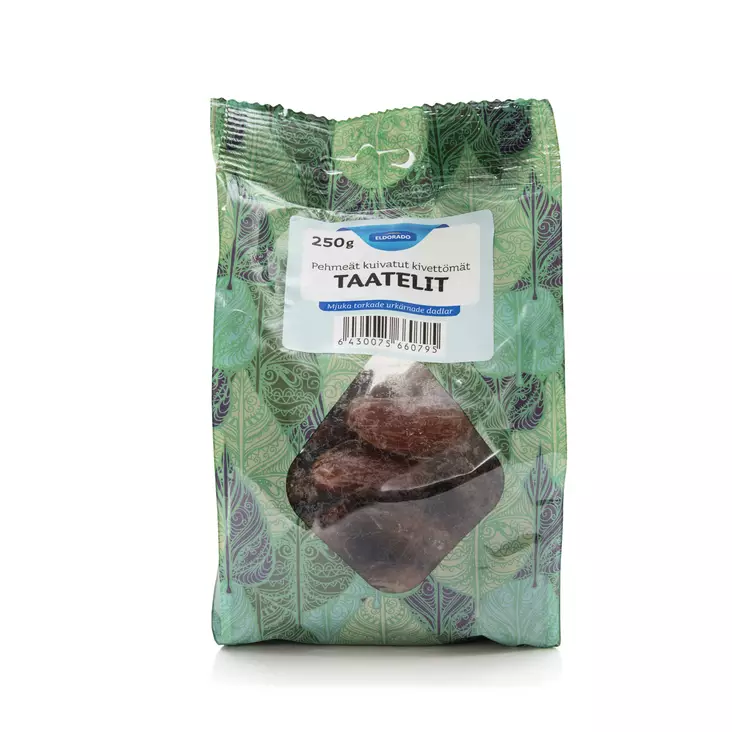 Eldorado pehmeät kuivatut kivettömät taatelit 250g - Pähkinät ja kuivatut hedelmät - 6430075660795 - 1