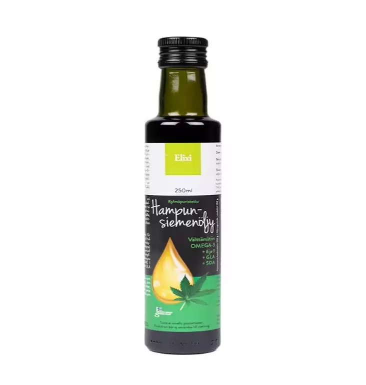 Elixi Hampunsiemenöljy 250ml - Ruokaöljyt, maustaminen ja makeutus - 6417972200255 - 1