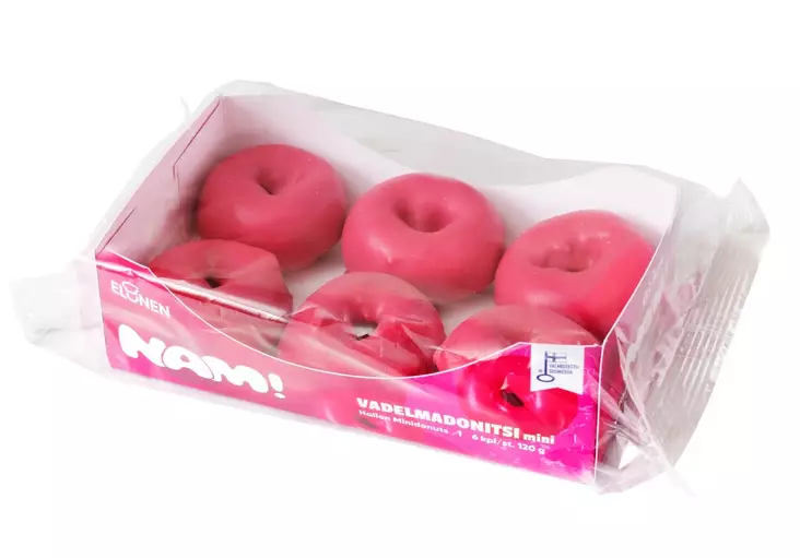 ELONEN NAM MINIDONITSI VADELMA 6KPL/120G - Kissat - 6410580081315 - 1