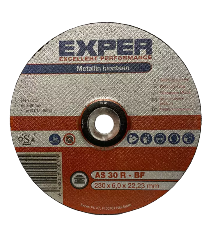 Exper hiomalaikka metalli 230x6mm - Hiomalaikat - 6438081000925 - 1