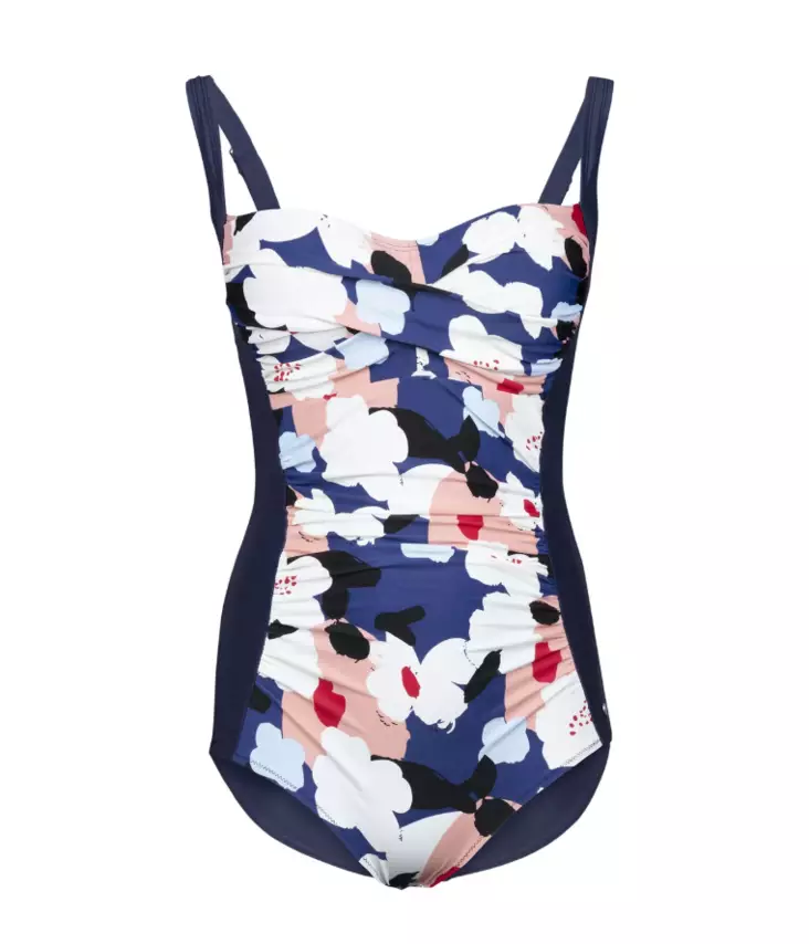 Finnwear Solmu Plus Navy Bloom uimapuku XXL/D50 - Naisten uima-asut - 7029340087505 - 1