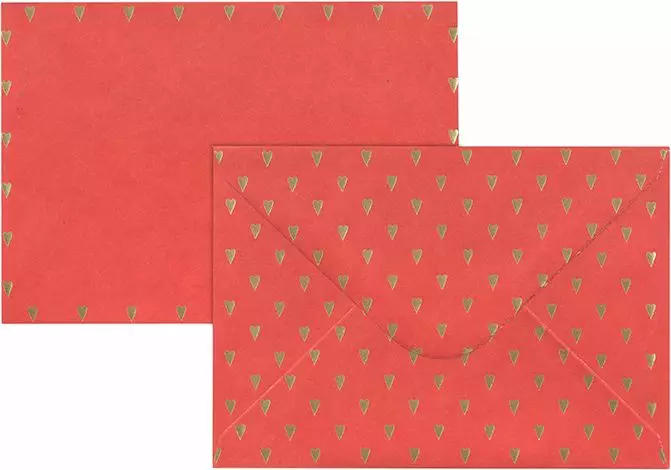 Foliokirjekuori C6 sydämmet kulta pun. - Kirjekuoret - 6417715076925 - 1