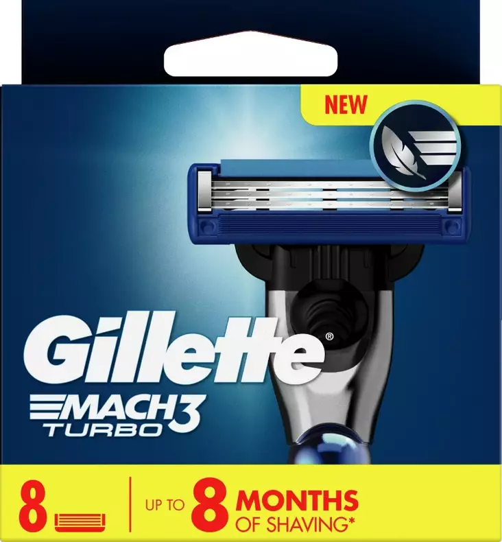 GILLETTE MACH3 TURBO 8KPL - Hiustenhoito ja hiuskoristeet - 7702018465385 - 1