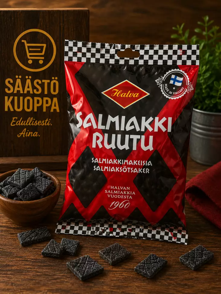 Halva Salmiakk ruutu 170g - Karkit - 6420900004795 - 1