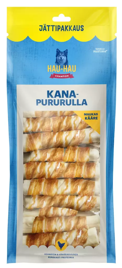 Hau-Hau Champion kanapururulla 800g 13cm - Koiran luut - 6430069588265 - 1