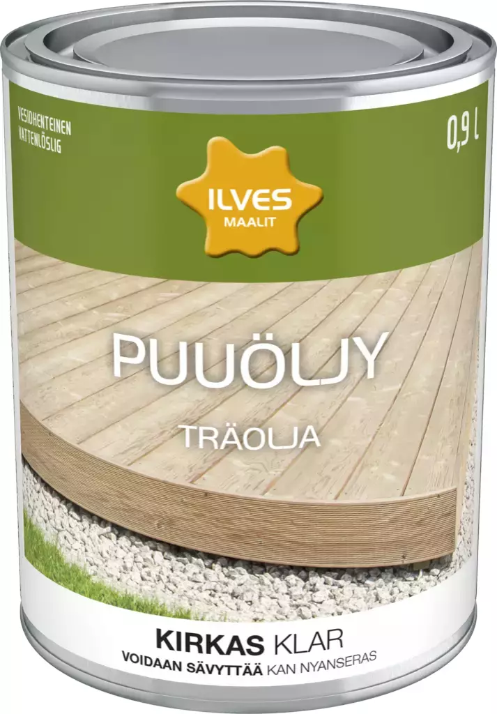 Ilves Puuöljy Kirkas Vesiohenteinen 0,9L - Puuöljyt - 6430026958995 - 1