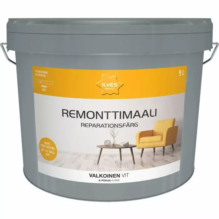 Ilves Remonttimaali A-pohja Valkoinen 9L - Remonttimaalit - 6430026951125 - 1