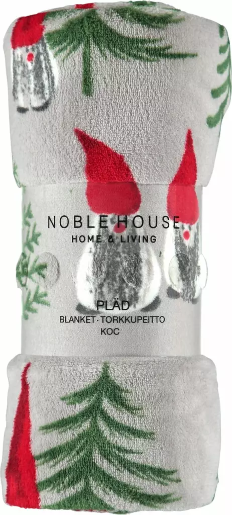 Nisse fleeceviltti 125x150cm tontut - Viltit - 7318161525335 - 1