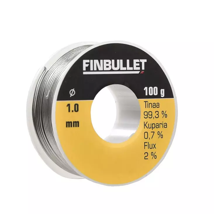 Juotostina lyijytön 1 mm 100 g sn 99,3 % cu 0,7 % flux 2 % - Paineilmatyökalut - 6438152023525 - 1