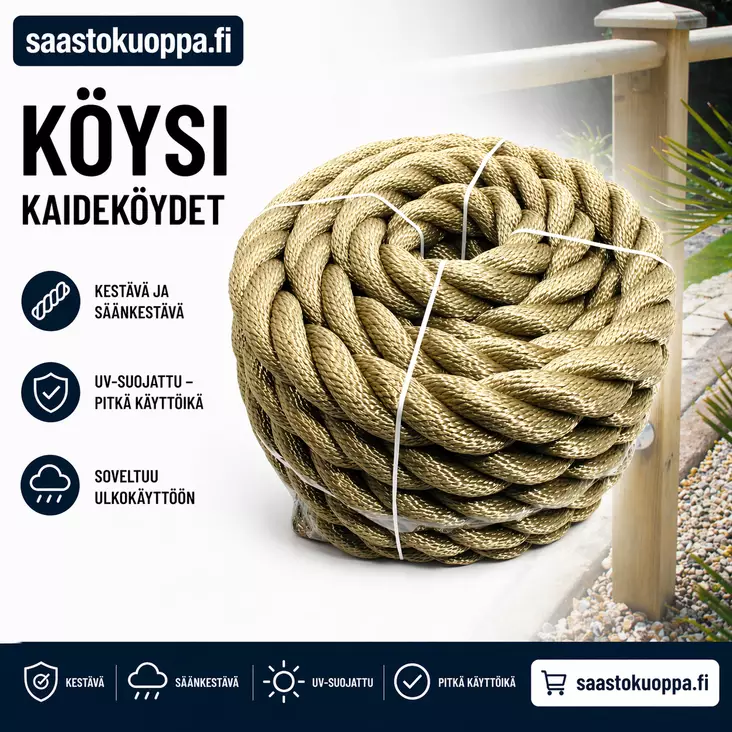 Kaideköysi 30m 35mm natural - Narut ja köydet - 6438159308465 - 1