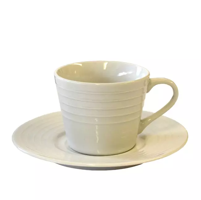 Kaisa raita kahvikuppi+lautanen - Lautaset ja kulhot - 6438096250155 - 1