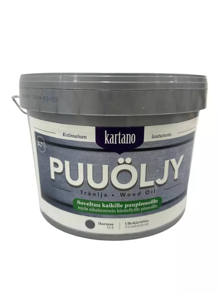 Kartano Puuöljy Harmaa Vesiohenteinen 2,7L - Puuöljyt - 6438168101125 - 1