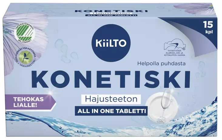 Kiilto konetiskitabletti 15kpl hajusteet - Astianpesuaineet - 6417964580365 - 1