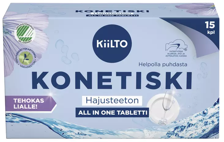 Kiilto konetiskitabletti 15kpl hajusteet - Astianpesuaineet - 6417964580365 - 1