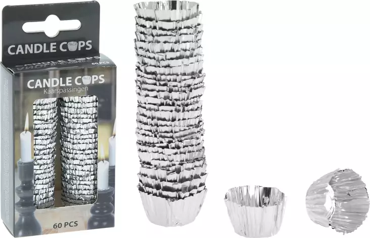 Kynttilämansetit 60kpl alumiinia - Kruunu- ja antiikkikynttilät - 8720573969055 - 1