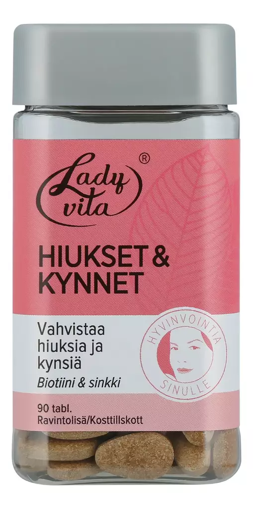 Ladyvita hiukset&kynnet ravintolisä 90ta - Vitamiinit ja mineraalit - 5702071388845 - 1