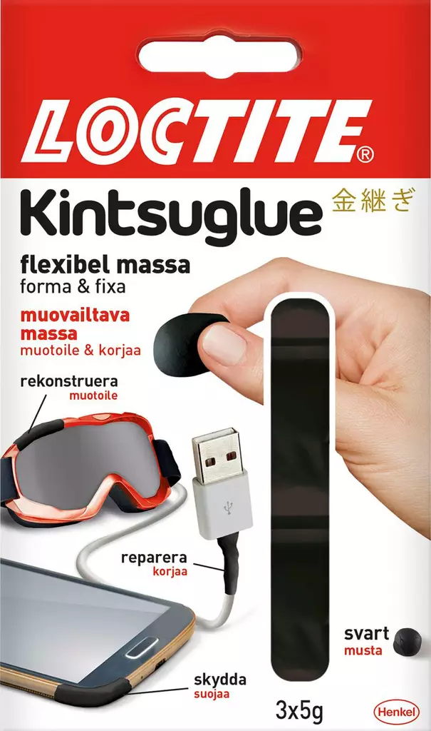 Loctite kintsuglue korjausmassa musta 3x5g - Muut liimat - 7332531073165 - 1