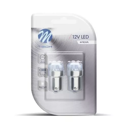 M- Tech 12V P21W BA15s valkoinen 2kpl - Led ajovalot ja polttimot - 5901549289145 - 1