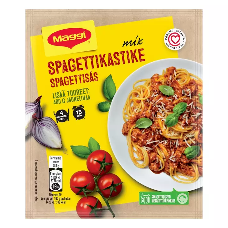 Maggi Mix spagettikastikeainekset 64g - Kuivaruoka-aineet, keitot ja kastikkeet - 7613035578005 - 1