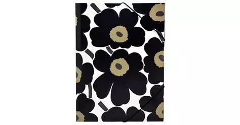 Marimekko Unikko musta kulmalukkokansio - Mapit ja kansiot - 6438224502095 - 1