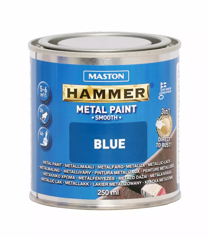 Maston Hammer Sileä Sininen 250ml - Metallimaalit - 6412498860075 - 2