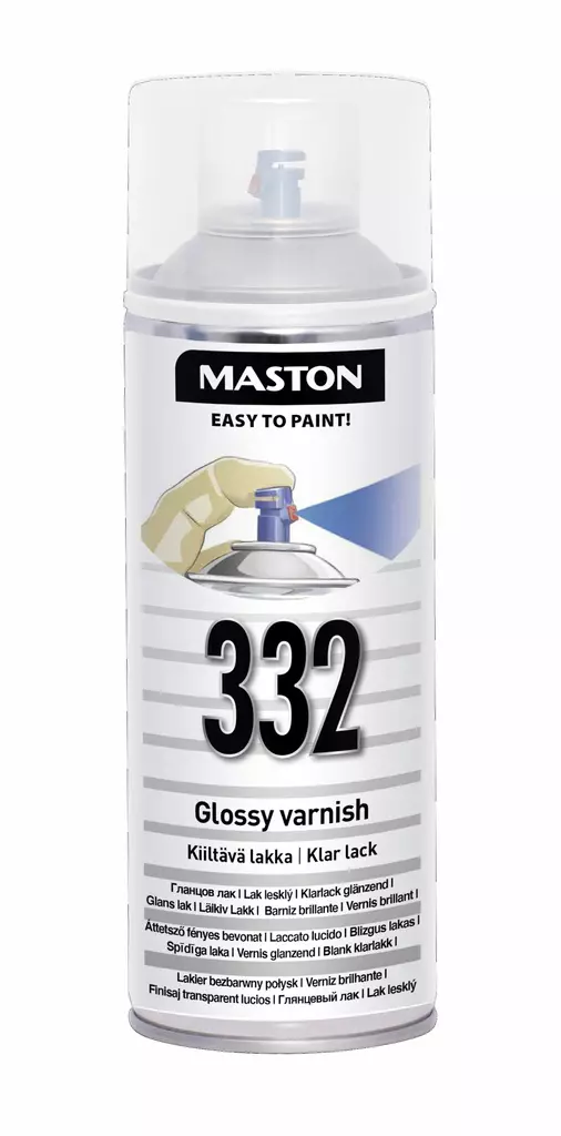 Maston Spraylakka 100- Kiiltävä lakka 332 400ml - Spraymaalit - 6412491003325 - 3