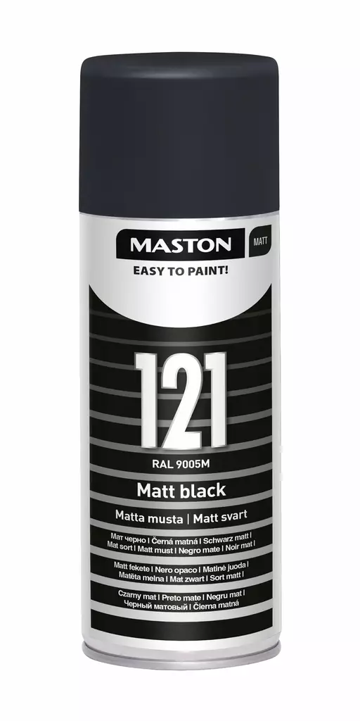 Maston Spraymaali 100- Matta musta 121 400ml - Spraymaalit - 6412491001215 - 3