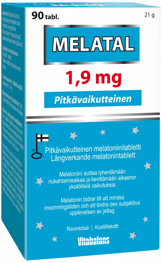 Melatal 1,9mg 90tabl pitkävaikutteinen - Vitamiinit ja mineraalit - 6410530035245 - 1