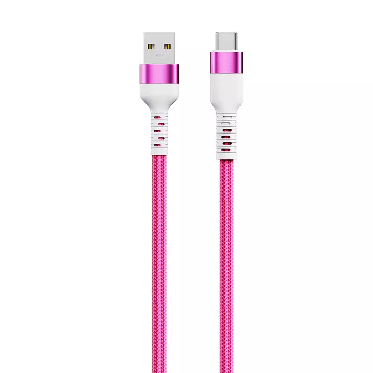 Punottu kaapeli USB-A -> USB-C, 60W, 10 Gbps, 2m, punainen - Puhelintarvikkeet ja laturit - 6430076525185 - 1