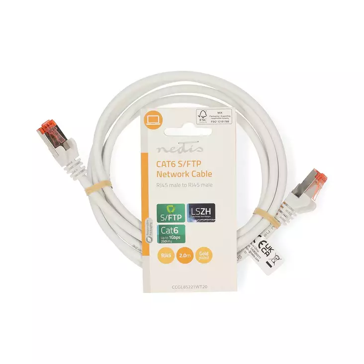 Nedis Cat 6 verkkokaapeli 2m - Verkkokaapelit - 5412810423965 - 1