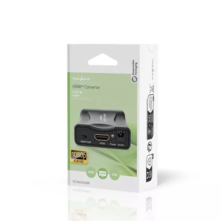 Nedis HDMI-muunnin SCART->HDMi 1080p - Näyttökaapelit - 5412810336425 - 1