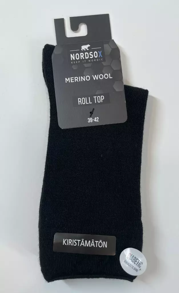 Nordsox merinovillasukka musta 39-42 - Naisten sukat ja sukkahousut - 6438159922005 - 1