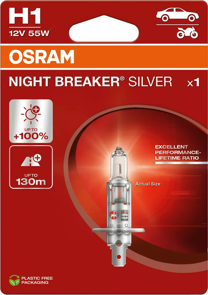 Osram H1 Night breaker silver polttimo - Halogen ajovalot ja polttimot - 4062172395465 - 1