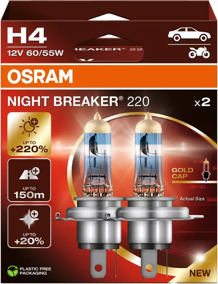 Osram Night Breaker Laser H4 12V 60/55W - Halogen ajovalot ja polttimot - 4062172399555 - 1