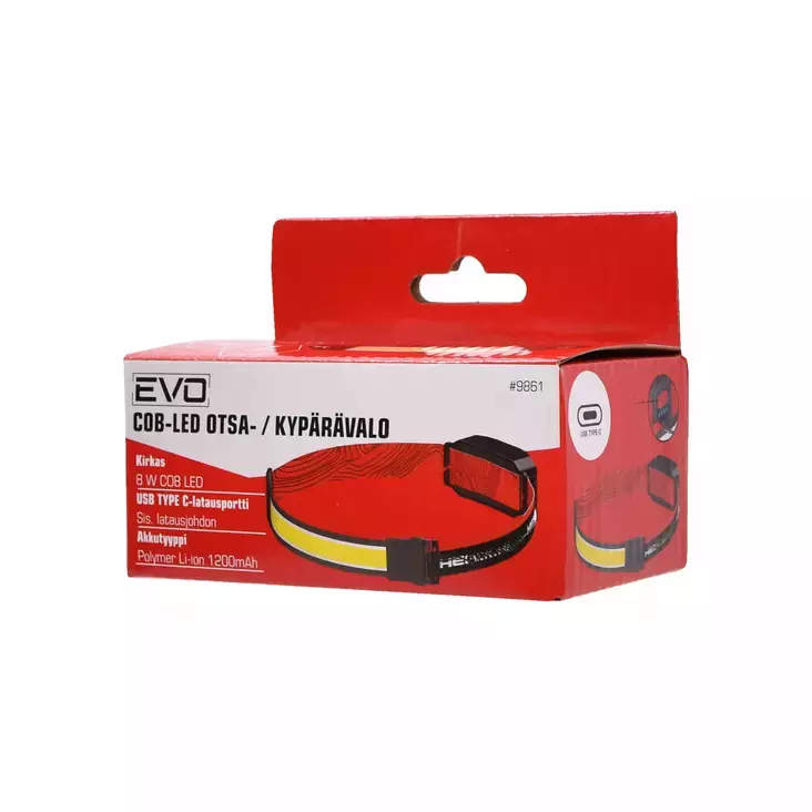 Otsa/kypärävalo 8w cob 300lm 1200mah usb-c - Otsalamput - 6438152098615 - 1