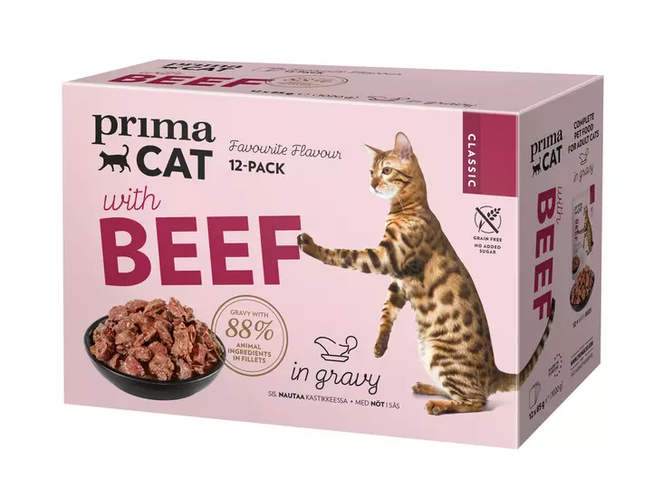 PCC Nautaa kastikkeessa 12x85g - Kissan märkäruoat - 6438554009035 - 1