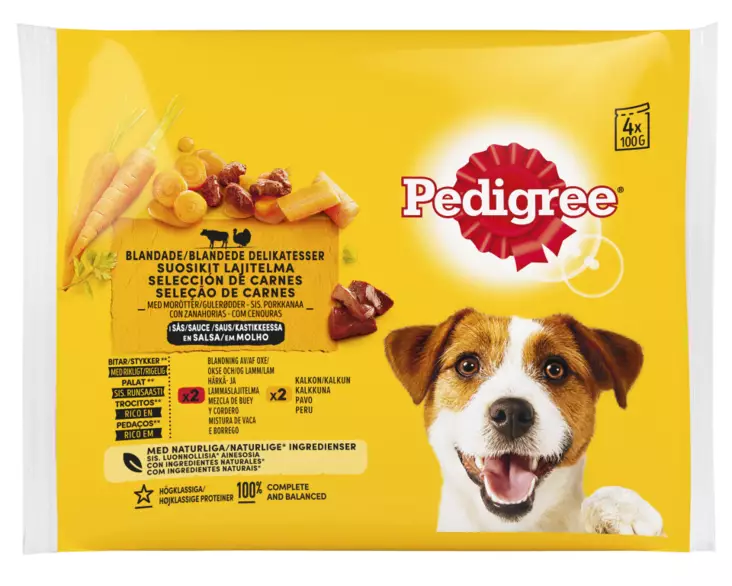 Pedigree Suosikit Laj.kast. 4x100g - Koiran märkäruoat - 5900951293825 - 1