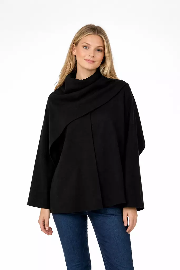 Poncho Zink Astrid black L/XL - Naisten ulkoiluvaatteet - 7312591635305 - 1
