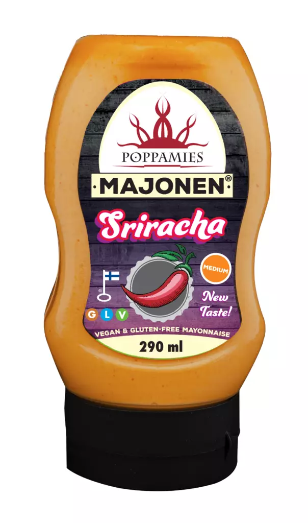 Poppamies Majonen Sriracha 290ml - Majoneesit,maustekastikkeet ja tahnat - 6430078920575 - 1