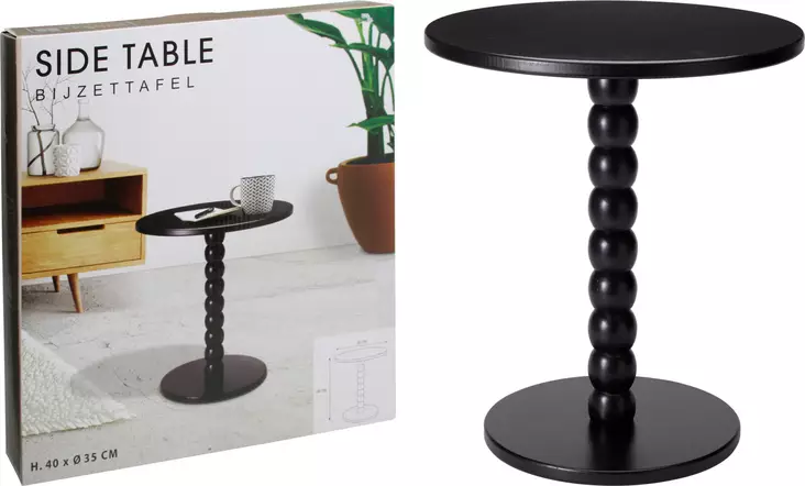 Pöytä musta helmijalka 35x40cm - Pienkalusteet - 8721037854795 - 1