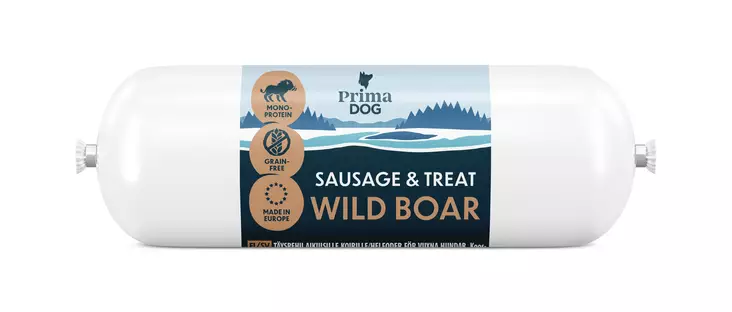 PrimaDog Treenimakkara Villisika 80g - Koiran herkut - 6438554012325 - 1