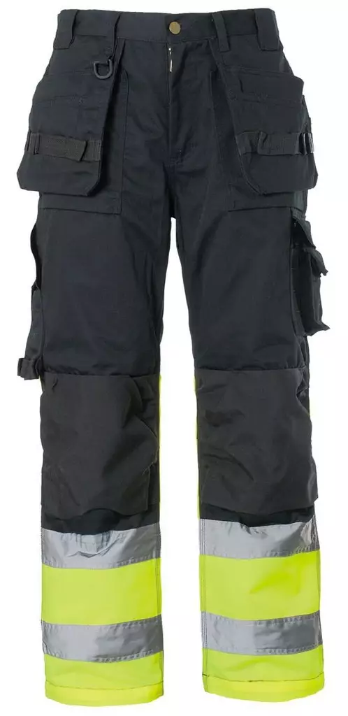 Protect Pro3 kelta-mustat huomio-riipputaskuhousut 50 - Työhousut - 6419746114195 - 1