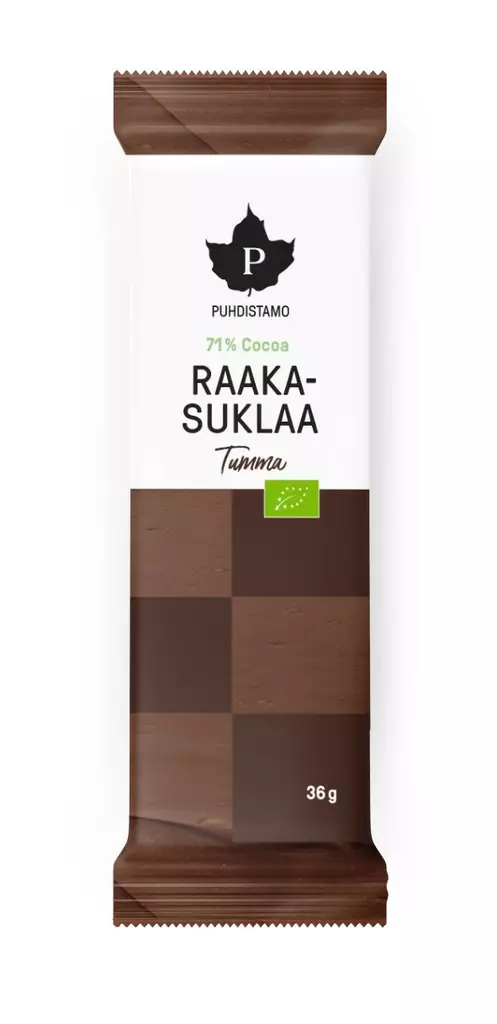 Puhdistamo Raakasuklaa Tumma Luomu 36g - Urheiluravinteet ja -valmisteet - 6430039220775 - 1