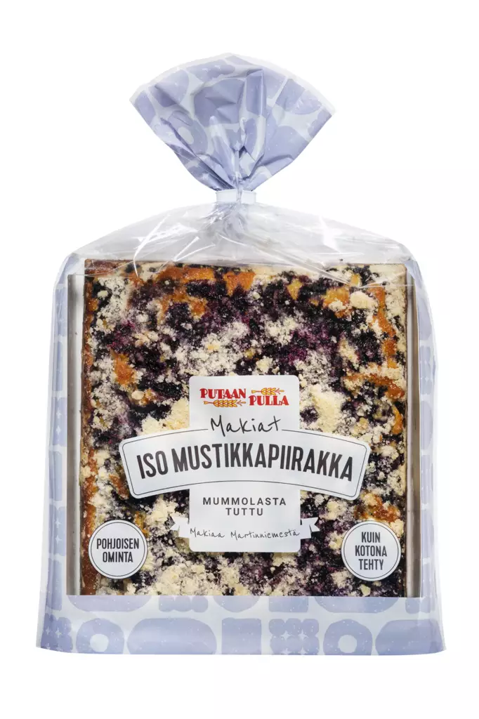 Putaan pulla iso mustikkapiirakka 630g - Elintarvikkeet - 6411090040465 - 1