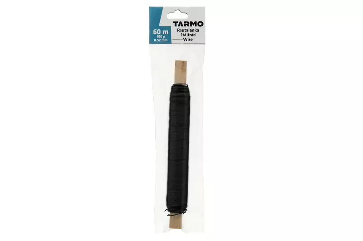 Rautalanka 0,52 mm x 60 m musta - Rautalangat, vaijerit ja ketjut - 6410413060005 - 3